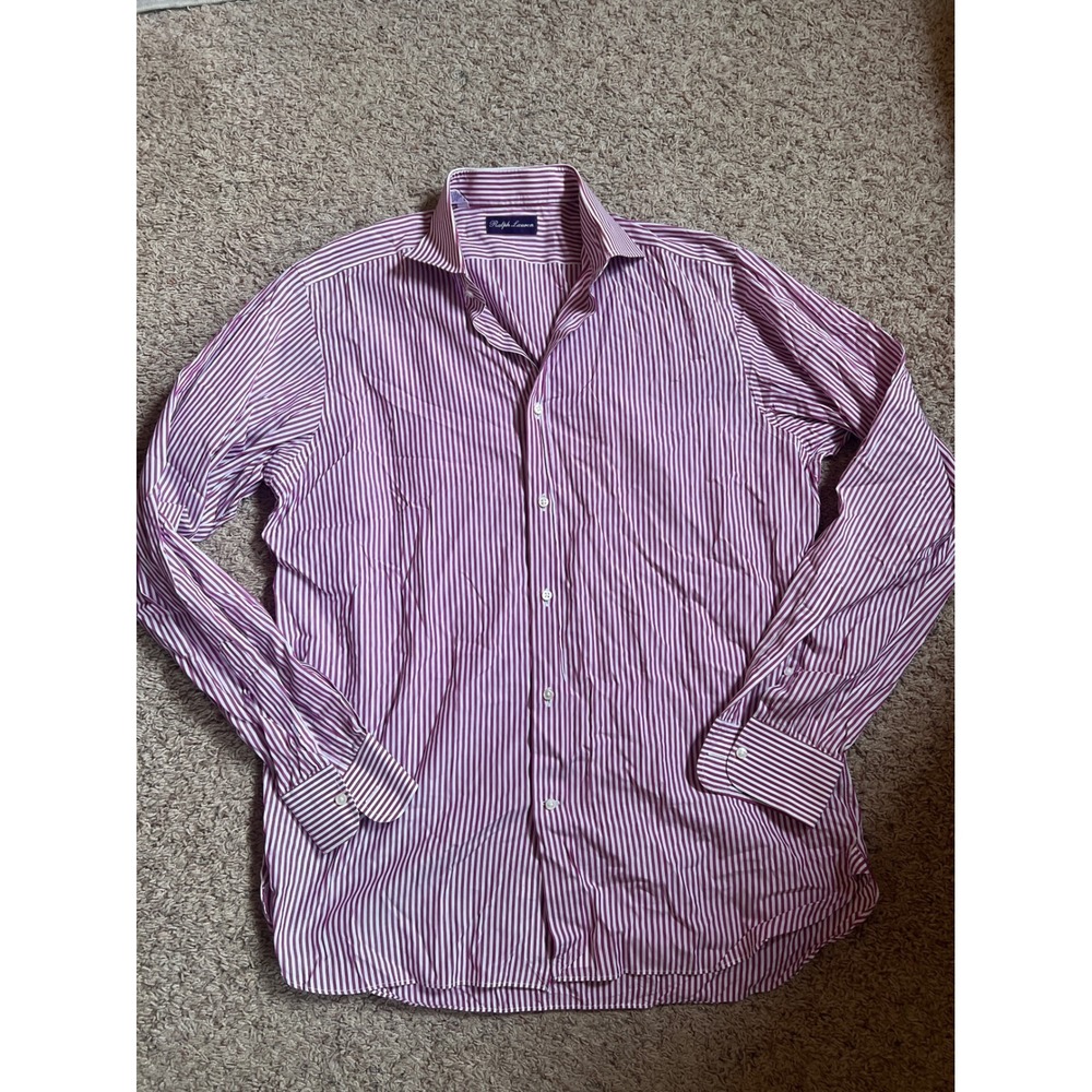 Purple Tag Ralph Lauren Made in Italy Cotton Dress Shirt Mens 16